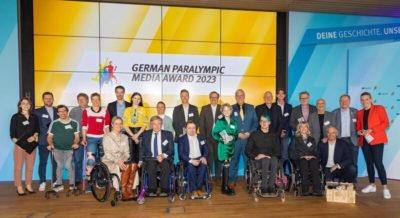 Gruppenfoto der Teilnehmer des diesjährigen Paralympic Media Award